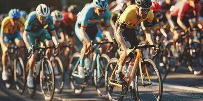 cyclistes avec professionnel courses des sports équipement équitation photo