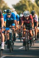 cyclistes avec professionnel courses des sports équipement équitation photo