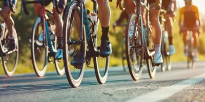 cyclistes avec professionnel courses des sports équipement équitation photo