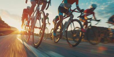 cyclistes avec professionnel courses des sports équipement équitation photo