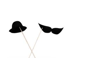 chapeau moustache noir foncé Couleur symbole décoration ornement père journée papa Masculin homme gentilhomme l'amour enfant fête amusement parent unité moustache moderne attacher art un événement père copie espace ancien l'amour photo