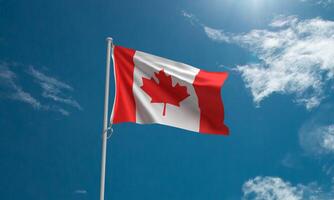 Canada drapeau bleu ciel Contexte fond d'écran nuage blanc pays rouge blanc érable arbre paume signe 1 frist st juillet mois feuille fête Festival liberté canadien Nord Amérique parc carte politique gouvernement photo