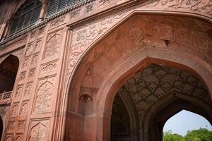 architectural détails de lal qila - rouge fort situé dans vieux Delhi, Inde, vue à l'intérieur delhi rouge fort le célèbre Indien Repères photo