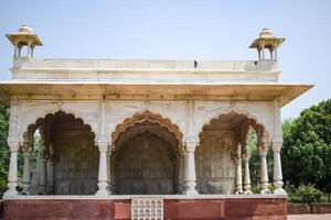 architectural détails de lal qila - rouge fort situé dans vieux Delhi, Inde, vue à l'intérieur delhi rouge fort le célèbre Indien Repères photo