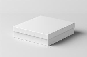 boîte maquette sur blanc arrière-plan, blanc boîte, 3d photo