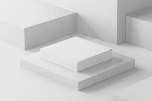 maquette blanc boîte, blanc podium photo