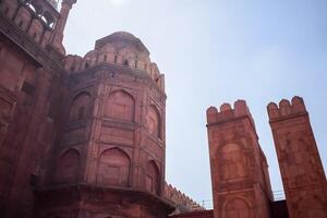 architectural détails de lal qila - rouge fort situé dans vieux Delhi, Inde, vue à l'intérieur delhi rouge fort le célèbre Indien Repères photo