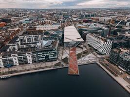 grandiose canal Dock dans Dublin, Irlande par drone photo