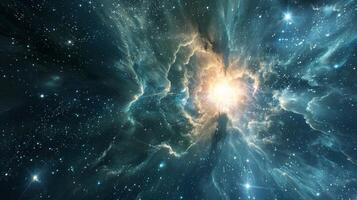 cosmique poussière et radiant étoiles dans le abîme de Profond espace photo