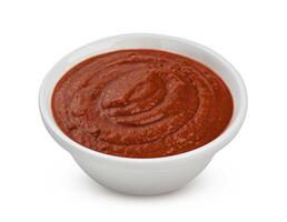bol de tomate soupe isolé sur blanc Contexte photo