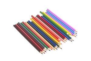coloré crayons de couleur isolé sur blanc photo