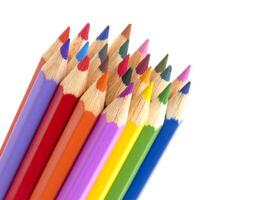 Couleur des crayons fermer sur blanc photo