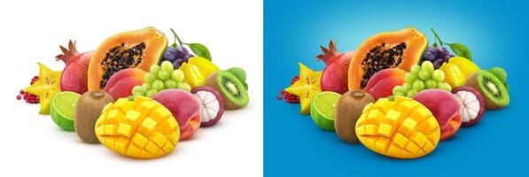 tas de Frais exotique des fruits photo