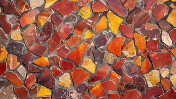 une magnifique marbré argile mosaïque avec nuances de rouge Orange et Jaune mélange en toute transparence. photo