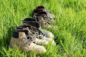 vieilles bottes de travail photo