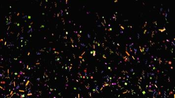 de nombreux confettis arc-en-ciel colorés scintillent des superpositions de texture abstraite scintillent des particules dorées sur le noir. photo