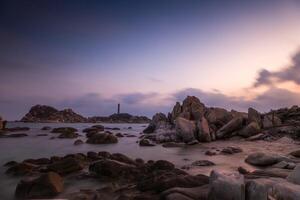 ke Géorgie plage à mui non, phan Thiet, binh merci, vietnam. ke Géorgie cap ou phare est le plus préféré destination pour visiteurs à la gi, binh thuan province. photo