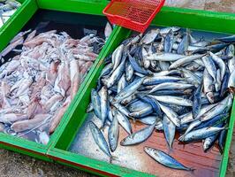 Ventes de pindang poisson, calamar et crevette photo