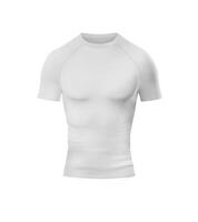 court manche compression T-shirt - de face vue sur blanc Contexte photo