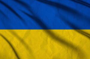 Ukraine drapeau sur le Contexte texture. photo