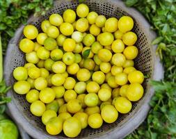 citrons mensonge sur une pile sur Haut de chaque autre, citron texture. groupe de Frais citrons. photo