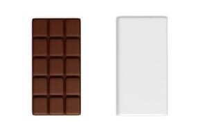 barre de chocolat sur fond blanc photo