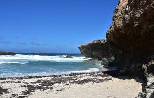 scénique vue de boca empreintes dans magnifique aruba photo