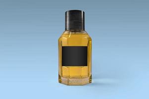 flacon de parfum avec étiquette noire photo