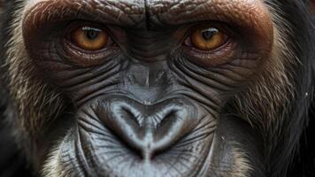 proche en haut singe visage photo