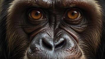 proche en haut singe visage photo