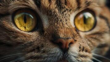 proche en haut de une chats yeux photo