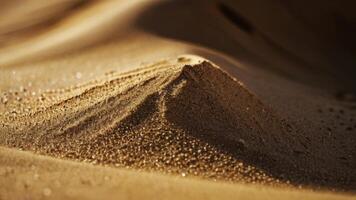 une proche en haut de une le sable dune de le désert photo