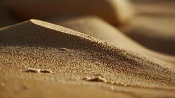 une proche en haut de une le sable dune de le désert photo