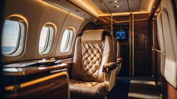 le intérieur de une privé jet photo