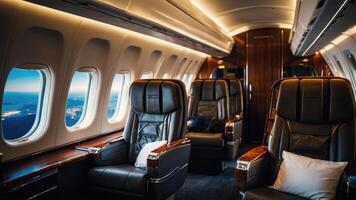 le intérieur de une privé jet photo