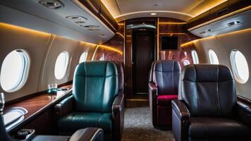 le intérieur de une privé jet photo