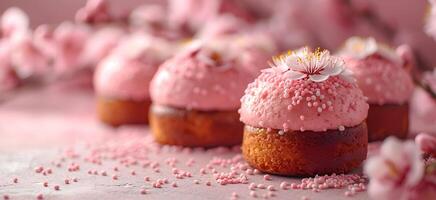 Pâques Gâteaux décoré avec confiserie printemps fleurs photo