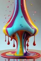 une coloré sculpture de une laissez tomber de liquide photo