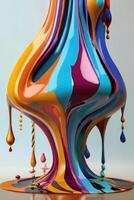 une coloré sculpture de une laissez tomber de liquide photo