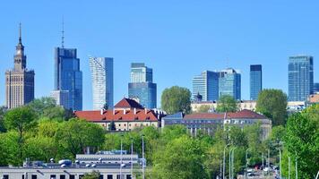 Varsovie, Pologne. 11 avril 2024. panorama de le ville avec grattes ciels. photo