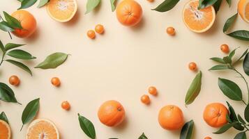 Haut vue Contexte avec mandarines et Orange des fruits photo