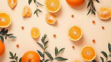 Haut vue Contexte avec mandarines et Orange des fruits photo