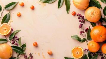Haut vue Contexte avec mandarines et Orange des fruits photo