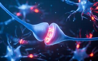 la biologie nerf cellule avec biomédecine concept, 3d le rendu. photo