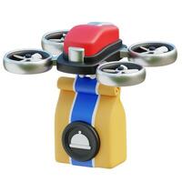 livraison drone 3d icône illustration photo