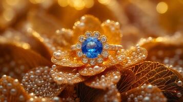 bleu saphir bague photo