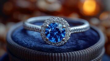 bleu saphir bague photo