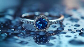 bleu saphir bague photo