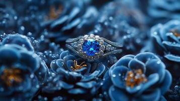 bleu saphir bague photo