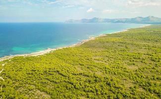 belle côte plage drone paysage panorama peut picafort majorque espagne.